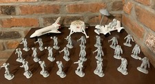 Lot 28 Grey NASA Plastic Astronaut Toy Figure Set Space Shuttle Rover Vintage