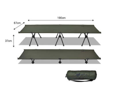 WAQ 2 Way Camp Bed Camping Cot for Adults Heavy-Duty Comfortable