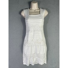 En Focus Studio Dress Womens 4 White Lace Pintuck Tiered Sheath Bridal Cocktail