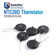 5Pcs Negative temperature coefficient thermistor NTC20D-20 20 ohm chip with 20MM