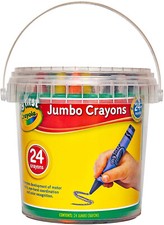 KIDS My First Jumbo Crayons,24 Pack With Storage Tub Toys Gifts Play Boys Girls