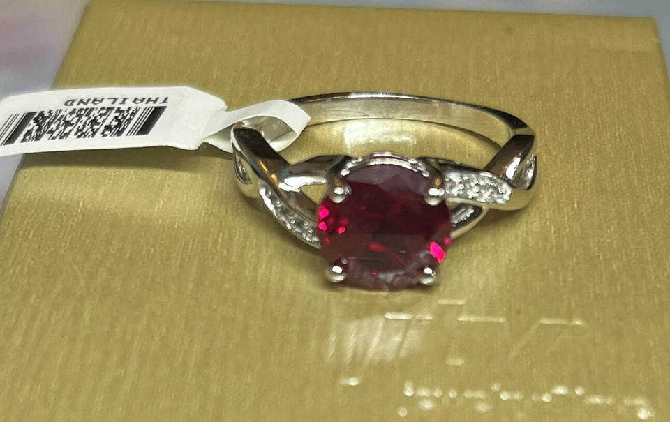 JTV Beautiful! ❤️ Lab Created Ruby Ring Size 9 New w/tag - Image 3 of 4