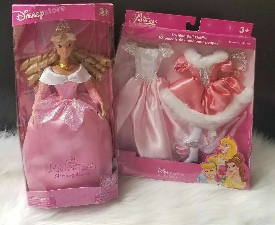 Vintage Disney Store Princess AURORA Sleeping Beauty Doll Fashion Set NEW