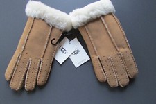 UGG Gloves Classic Perforated Shearling Chestnut Lg or Stormy Grey Sm New 155
