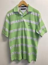 Tommy Hilfiger Men  s Size M Polo Shirt Striped Short Sleeve Green