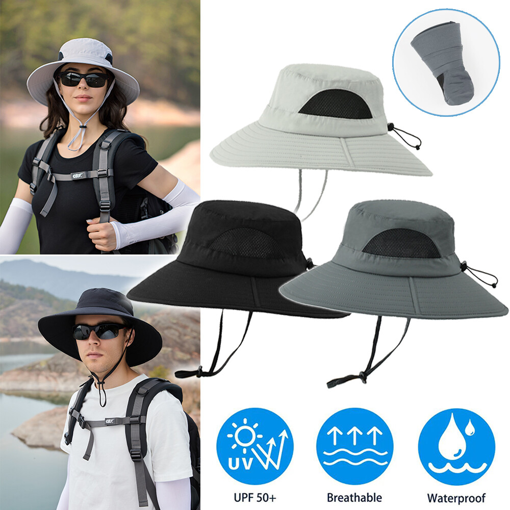 Sun Protection Bucket Hat for Men & Women - Wide Brim Boonie Cap for Fishing Camping Hiking-image
