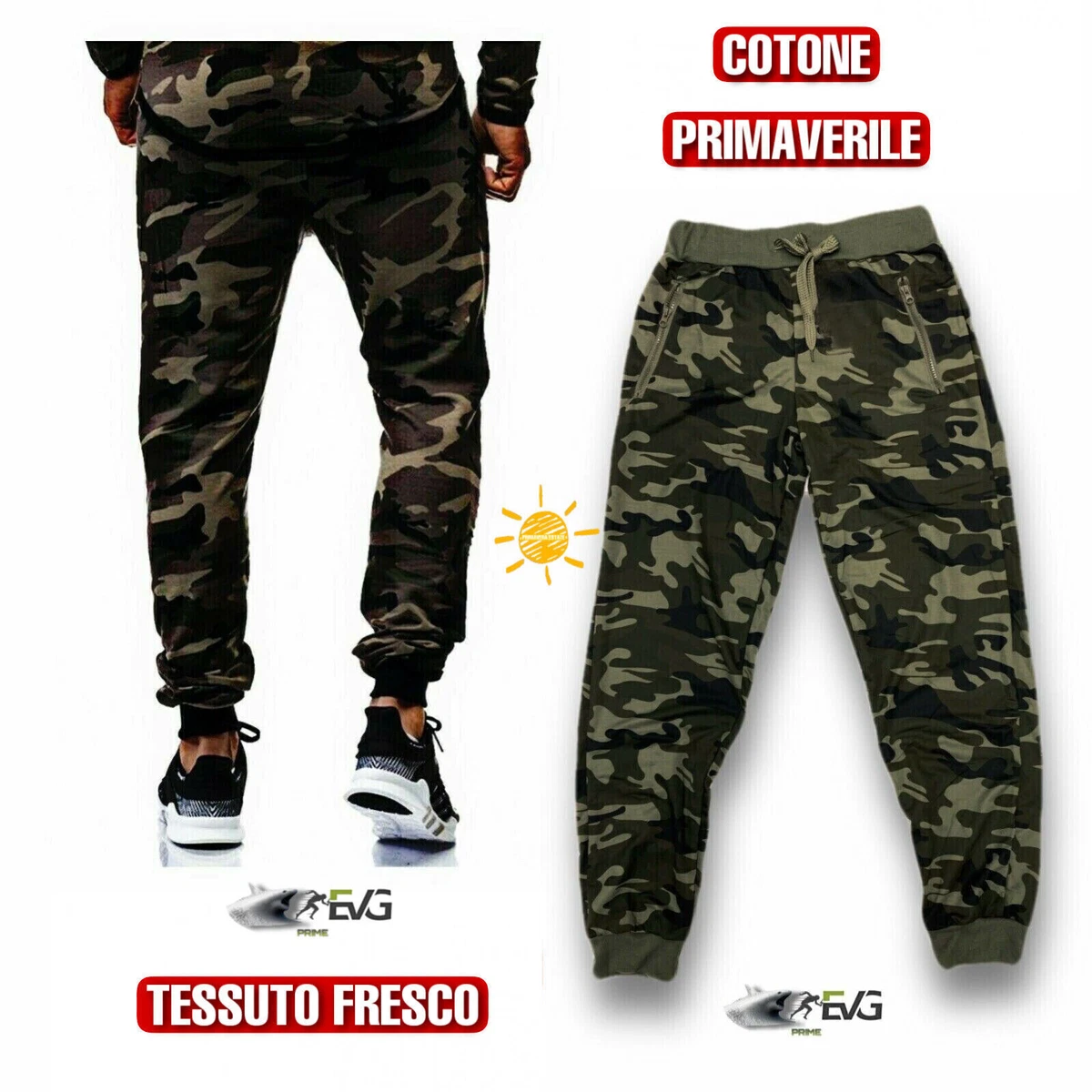 Snorlax Jungle Pantaloni Cargo Da Uomo Stampa Giungla Mimetici - In Pile, Taglie S-5XL, Comodi Con Tasche Multiple, Beebizco Pantaloni Jogging Mimetico Giungla - Foto 3