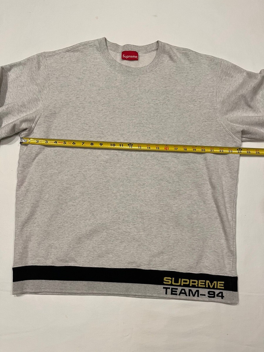 Supreme Team 94 Gray Crewneck Spellout Sweatshirt Cotton FW19