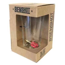 Original BenShot Pint Glass w/ Real Dart Groomsmen Unique Man Gift 
