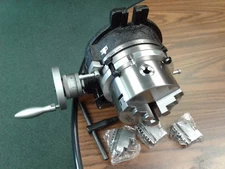 6" HORIZONTAL & VERTICAL ROTARY TABLE w. adapter & 3-jaw chuck,#IN-TSL6-C5