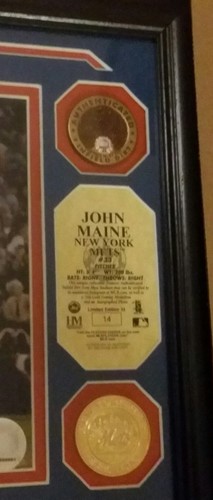 New York Mets John Maine Autograph Infield Dirt Photo Steiner Sports # 13 of 33 - Picture 3 of 3