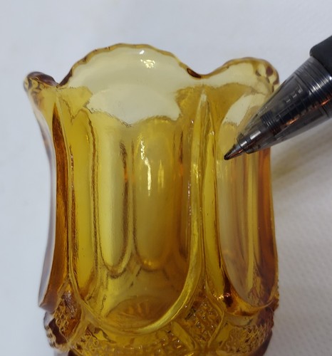 Lot Amethyst and Golden Galloway Virginia Pattern Toothpick Holders Mosser Glass - Picture 7 of 7