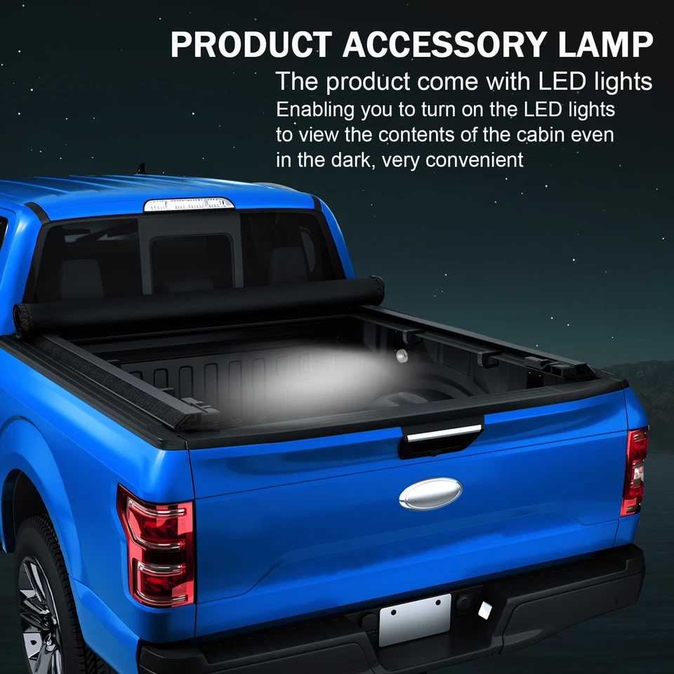 Cubierta Tonneau enrollable suave platón largo de 8 ft para Dodge Ram 1500 2500 3500 1994-2018 Foto 4 de 4