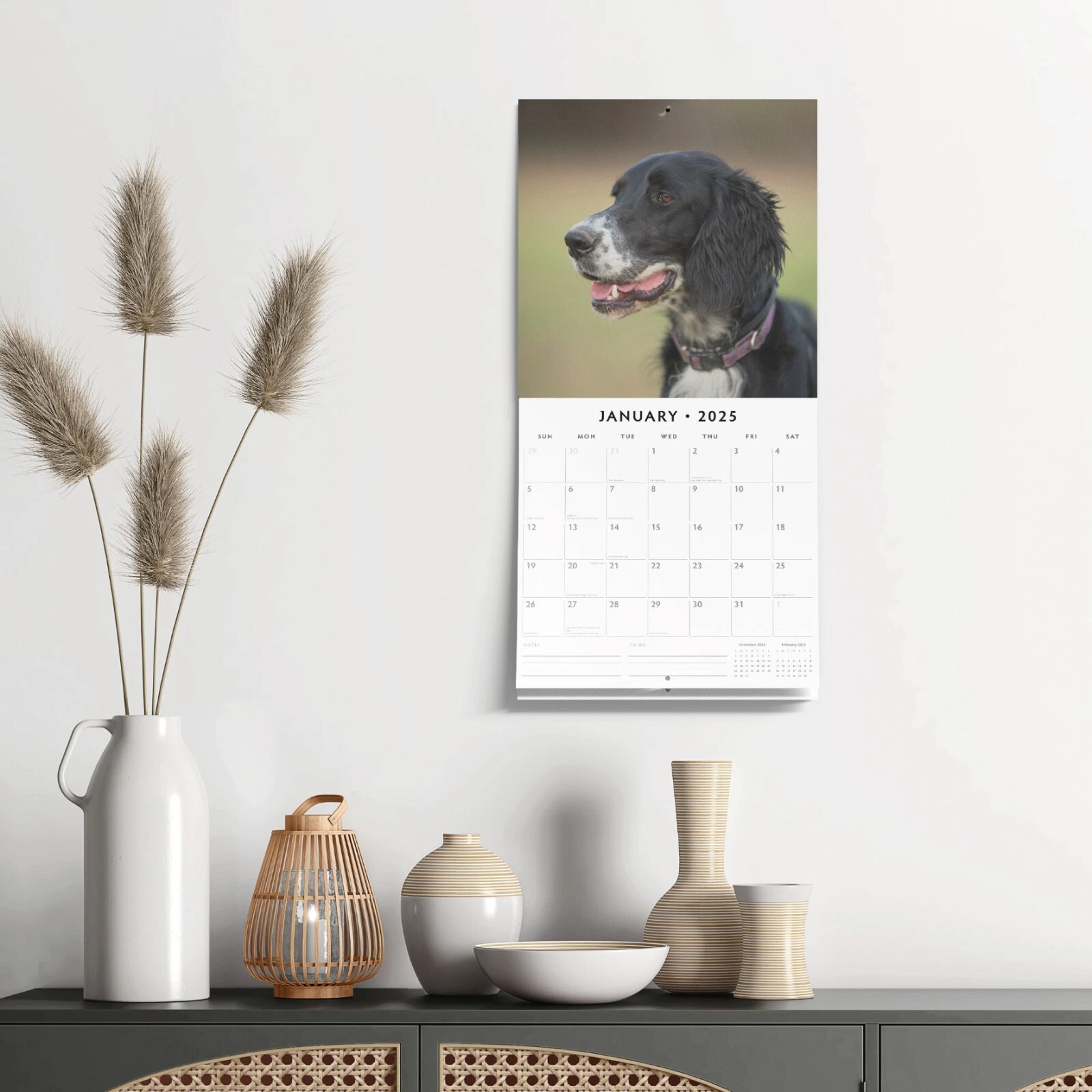 English Setters 2025 Square Wall Calendar