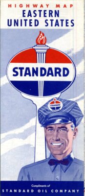 1954 Standard Oil Road Map: Eastern United States NOS