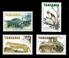Tanzania 1984 - Rare Animal Species of Zanzibar - Set of 4v - Scott 258-61 - MNH