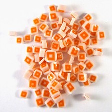 Orange  White Square Murrine SQ03-96 Millefiori COE 96 Glacial Art Glass