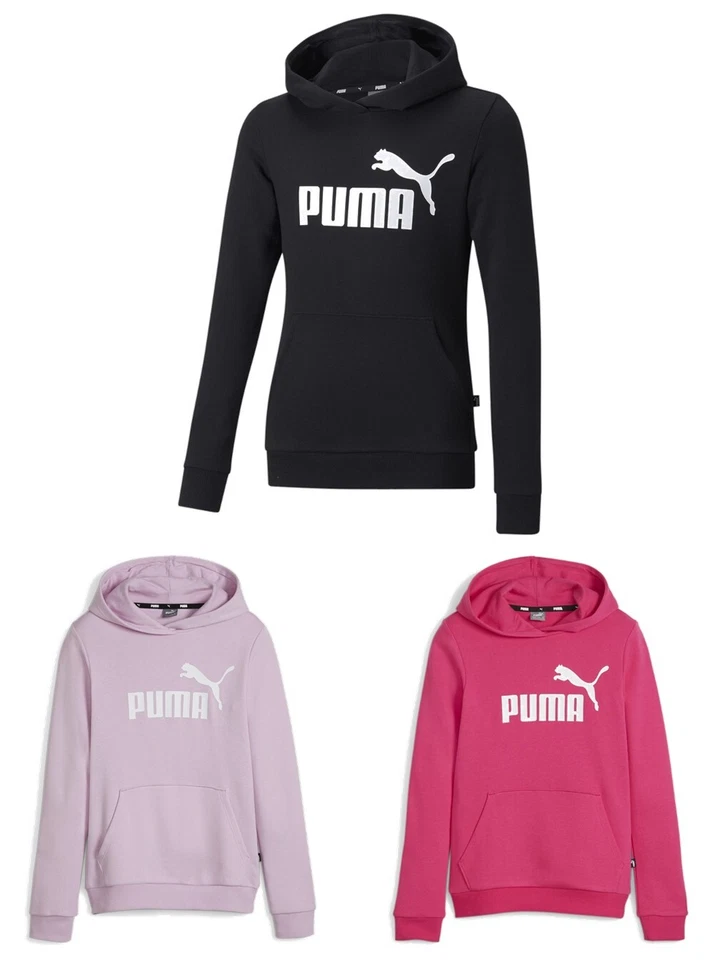 Puma Mädchen ESS Logo Hoodie TR Girls Pink Rose Schwarz 116 128 140 152 164 NEU