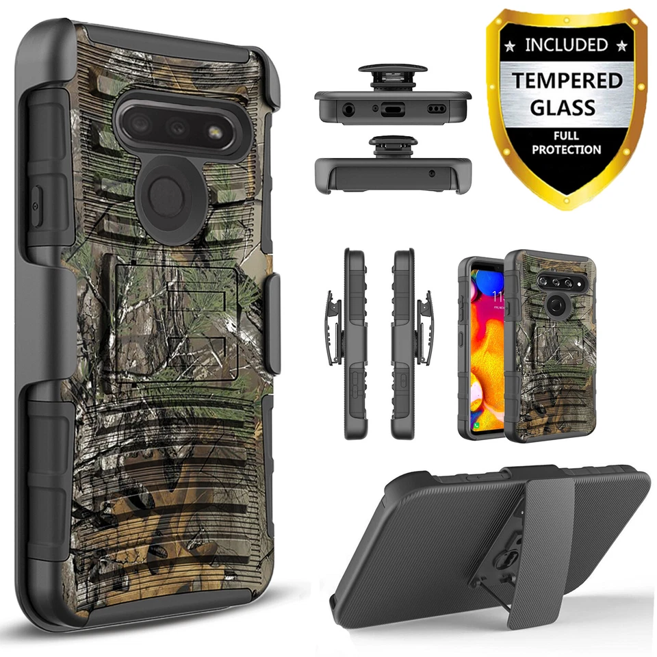 For LG Aristo 5 /Phoenix 5 Case Phone Cover Shockproof Heavy Duty+Tempered Glass - Image 4 of 4