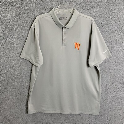 Nike Golf Polo Shirt WV Dri Fit Mens 2XL Short Sleeve Gray Standard Fit Collared