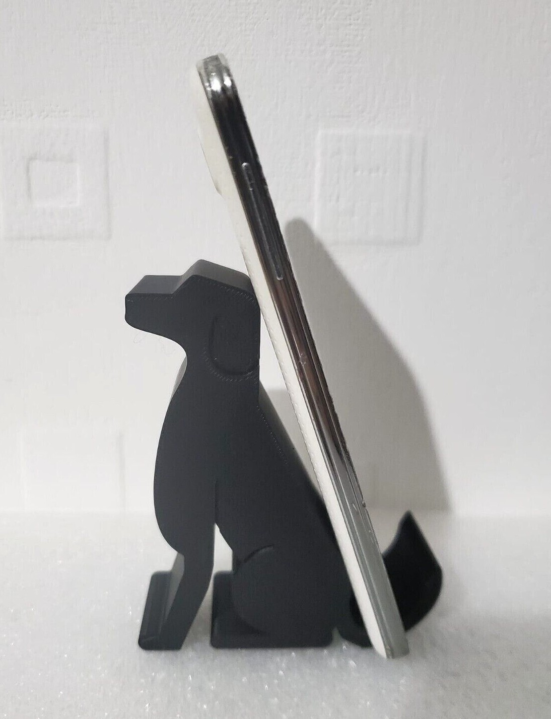 Soporte para teléfono móvil silueta de perro soporte de escritorio tableta pantalla