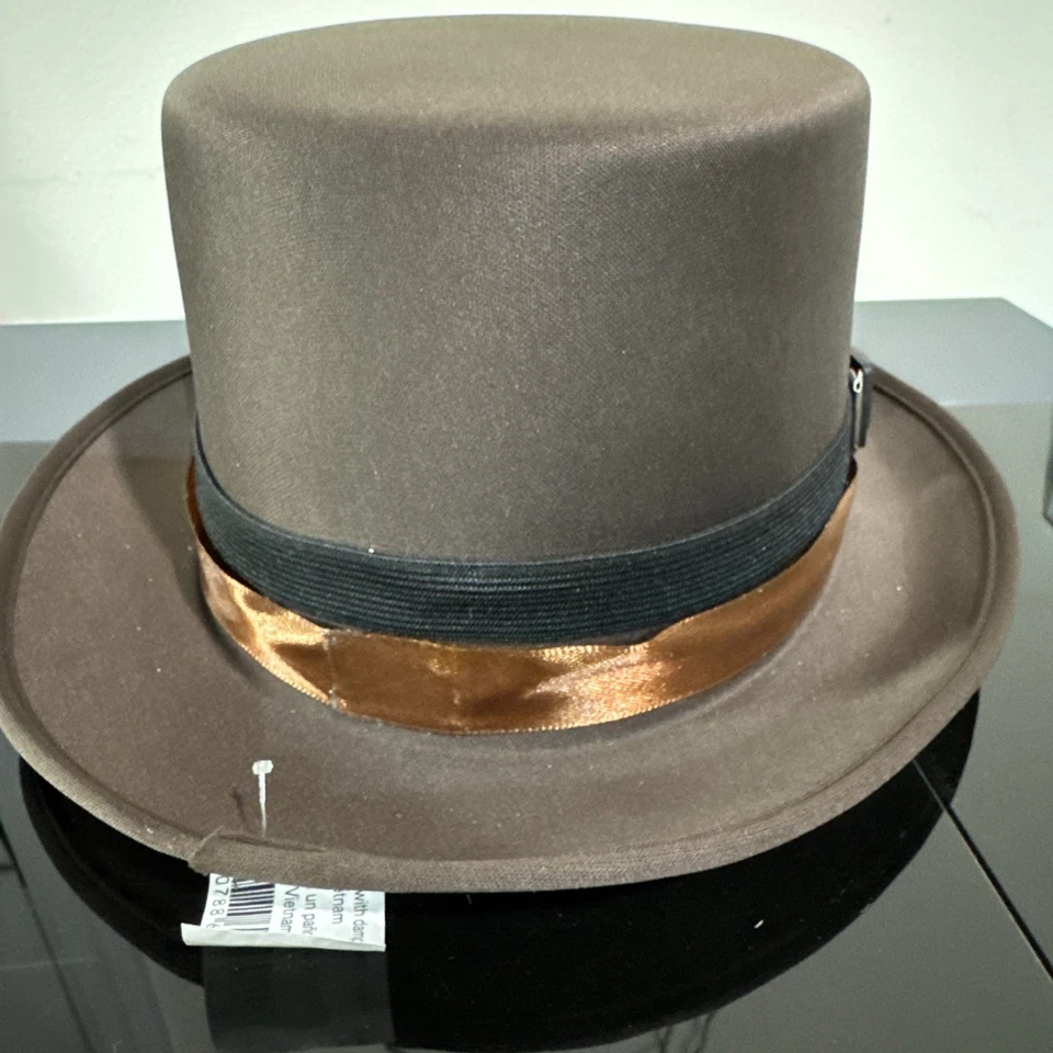 Halloween Costume Cosplay Brown Steampunk Felt Hat With Goggles Adult Size - Image 4 of 4