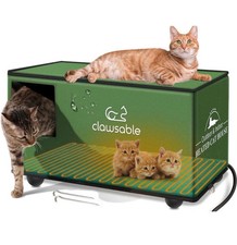 Heated Outdoor Cat House Insulated Waterproof Elevated Shelter Feral Stray Heavy