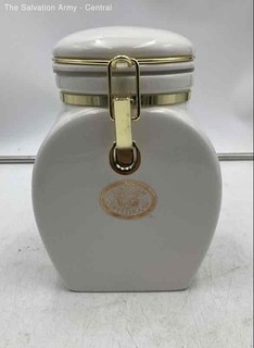 European Coffeehouse Collection White Ceramic Easy Clean Coffee Canister