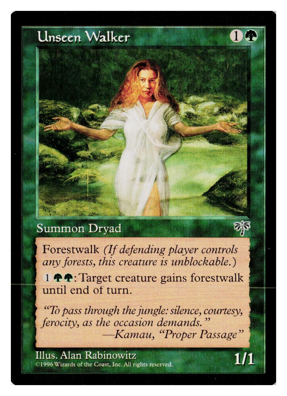 Unseen Walker Uncommon Mirage Magic: The Gathering Lightly Played