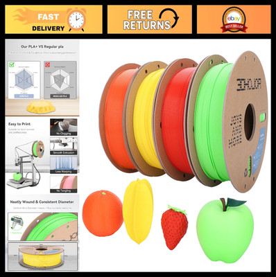 High-Quality 3D Printer Filament Bundle 1.75mm, 1kg x 4, Accurate Colors: Green,