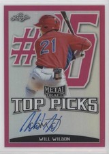 2019 Leaf Metal Draft Top Picks Pink 17/20 Will Wilson #TP-WW1 Auto 0b0