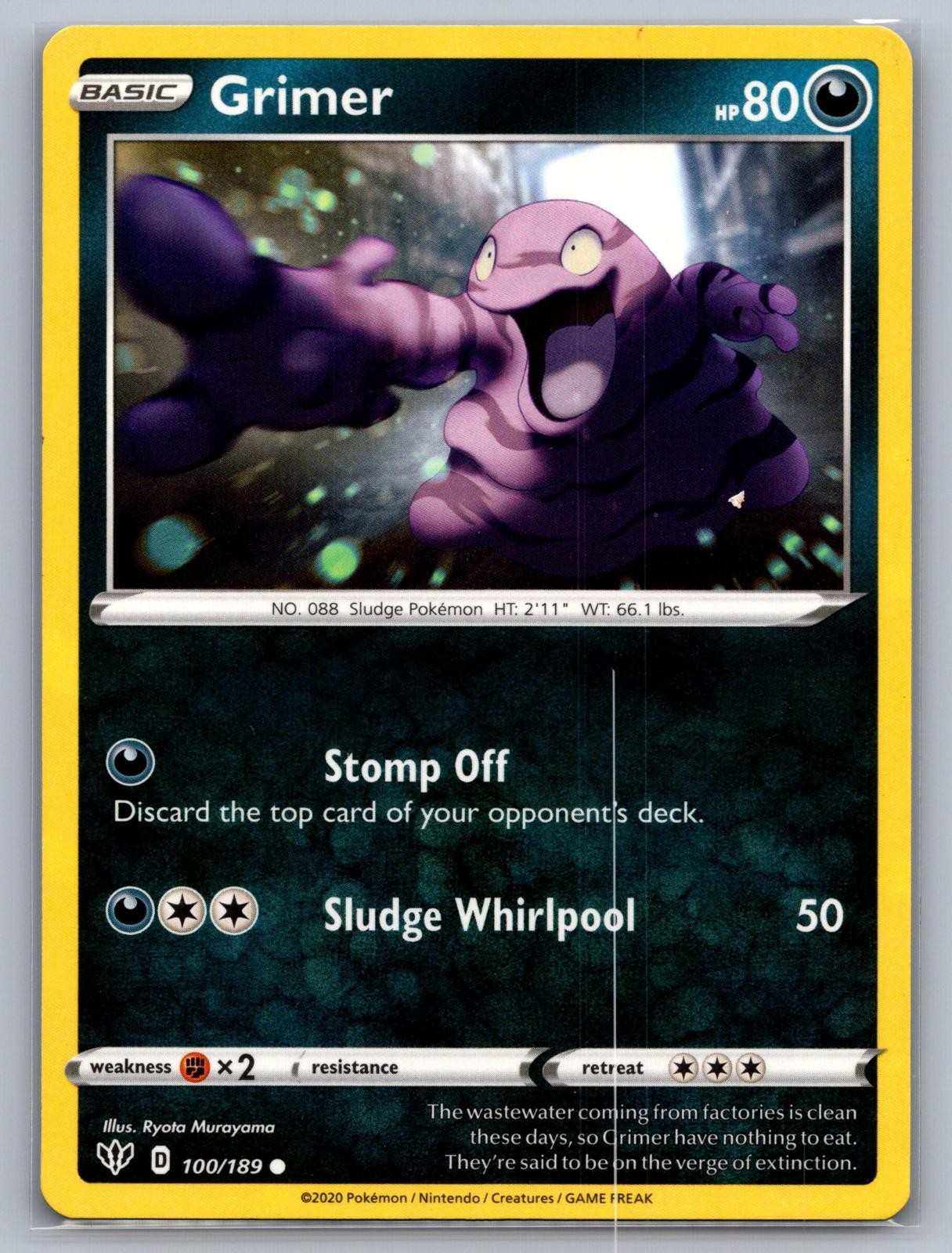 Grimer 100/189 Common Darkness Ablaze Pokemon Lightly Played