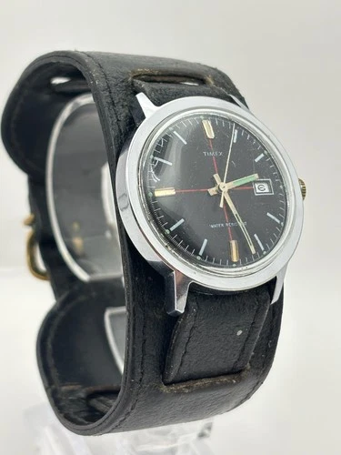 Vintage Timex Marlin 1973 RARE Crosshair Dial Manual Wind Date – Spares – 35mm