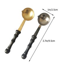 2Pcs Handheld Seal Wax Melting Spoon Wood Handle Seal Wax Scoop Supply for