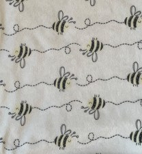Chick Pea White Buzzing Bumble Bees Sherpa Baby Blanket