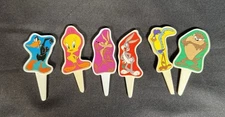 Lot of 6 Vintage Looney Tunes Warner Bros DecorPac Brand Cake Picks