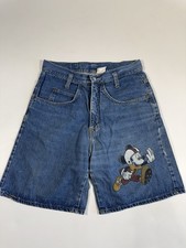 90's Mickey Jerry Leigh Football Mickey Painted High Rise Denim Bermuda M Sz 30