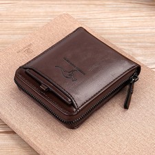Leather Wallet	for Men Fashion Cardholder Men's	Luxury Designer Purse with Zippe
