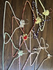 9 Yarn Crochet Wrapped Metal Hangers Bundle Vintage Colorful
