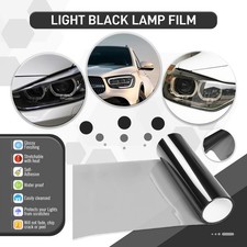 Universal Multiple Sizes Dark Matte Light Black Car Light Vinyl Tint Film