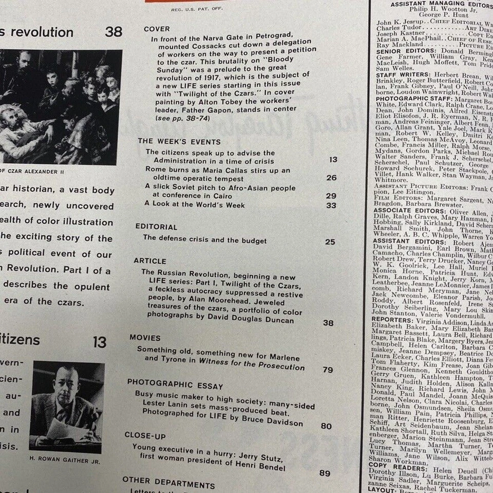 Life Magazine January 13 1958 The Russian Revolution A New Authoritative Account - Image 3 of 4