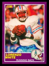 1989 SCORE SUPPLEMENTAL RC #366S LORENZO WHITE ROOKIE CARD - HOUSTON OILERS - 01. rookie card picture