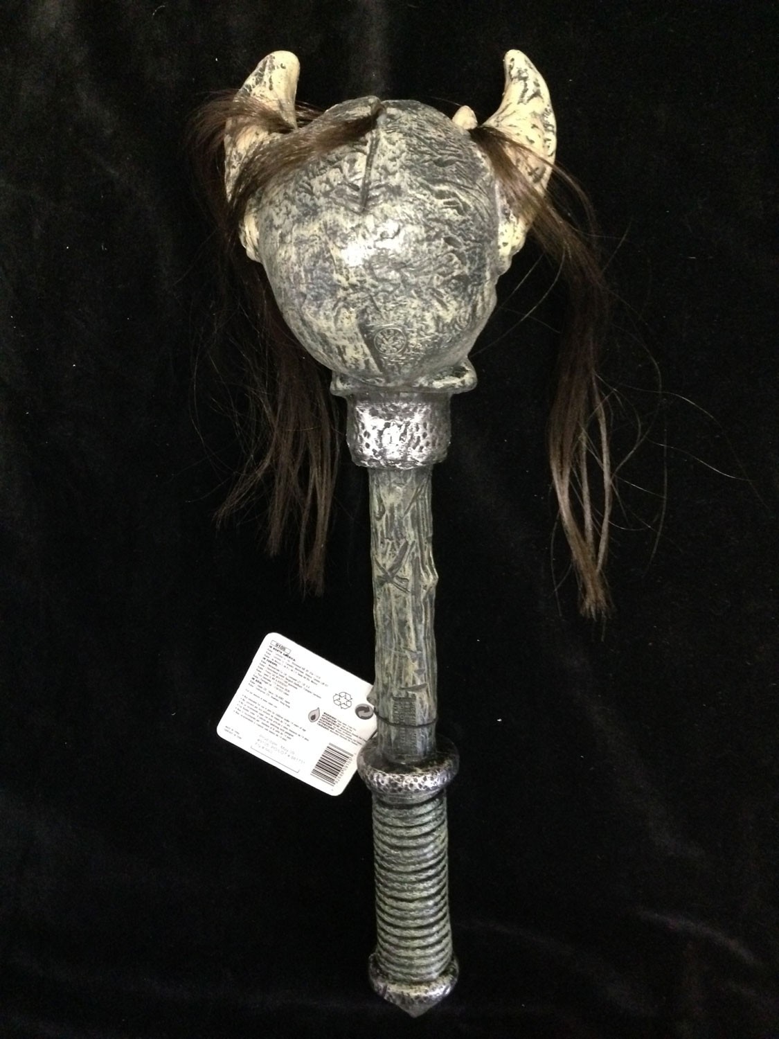 Sorcerer HORNED WARRIOR SKULL STAFF Wand Scepter Cosplay Costume Prop Accessory