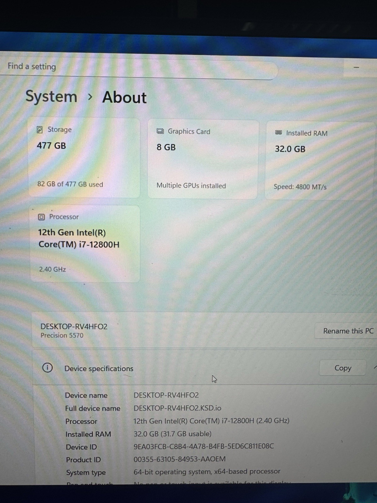 Dell Precision 5570, 15-Inch Laptop, with 12TH GEN INTEL(R) CORE(TM) I7-12800H, 512GB NVMe, Windows 10 Pro