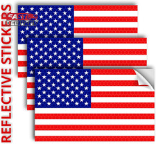 3PC Reflective American Flag Sticker - 5X3 Inches - American Flag Decal Stickers