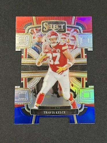 2023 Panini Select Concourse Red & Blue Prizm Die Cut Travis Kelce #50 - Picture 1 of 2