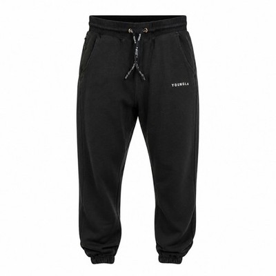 Youngla Sweatpants Men Large Black 210 Kick Back Joggers Drawstring Pockets