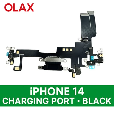 OLAX iPhone 14 Charging Port Dock Connector Flex Cable – Black –Replacement Part