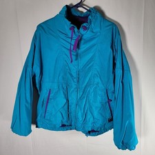 Vintage Pacific Trail Jacket Teal Purple Windbreaker Full Zip Medium