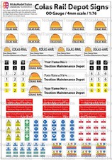 OO Gauge (1:76) Colas Rail (old helmet) Depot & Hazard Signs - Custom Name